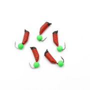 Мормышка вольф. безнасадочная "ЯМАН" Ручейник №7, d-2.5 мм, L-9.5 мм, вес 0,95 гр., фц. зеленый шар,