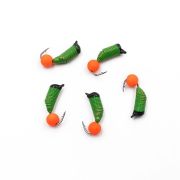 Мормышка вольф. безнасадочная "ЯМАН" Ручейник №6, d-2.5 мм, L-8.5 мм, вес 0,80 гр., фц. красный шар,