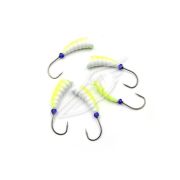 Мормышка литая ЯМАН "Личинка", вес 2,9 гр., кр. Kumho №82, цв. фц. желтый с/накопит. (уп. 5 шт.)