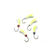 Мормышка литая ЯМАН "Мотылек", вес 0,9 гр., кр. Kumho №86, цв. фц. желтый с/накопит. (уп. 5 шт.)