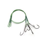 Поводок стальной NAMAZU Leader 1х7 Nylon Coated Green, d-0,33 мм, L-20 см, с живцовым крючком 4715 D