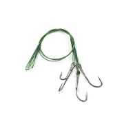 Поводок стальной NAMAZU Leader 1х7 Nylon Coated Green, d-0,42 мм, L-20 см, с живцовым крючком 4715 D