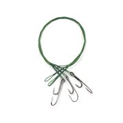 Поводок стальной NAMAZU Leader 1х7 Nylon Coated Green, d-0,48 мм, L-40 см, с живцовым крючком 4715 D